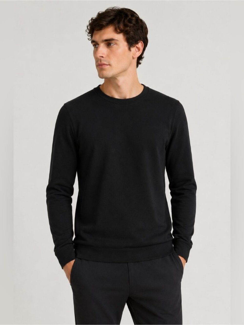 Kit and Ace Black Long Sleeve Crewneck Sweater Size Small